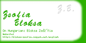 zsofia bloksa business card